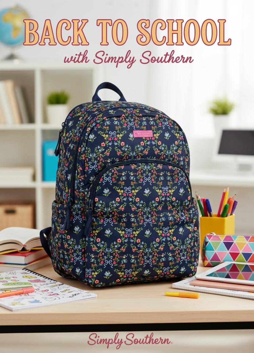 Simply Southern Ribbon Floral Backpack