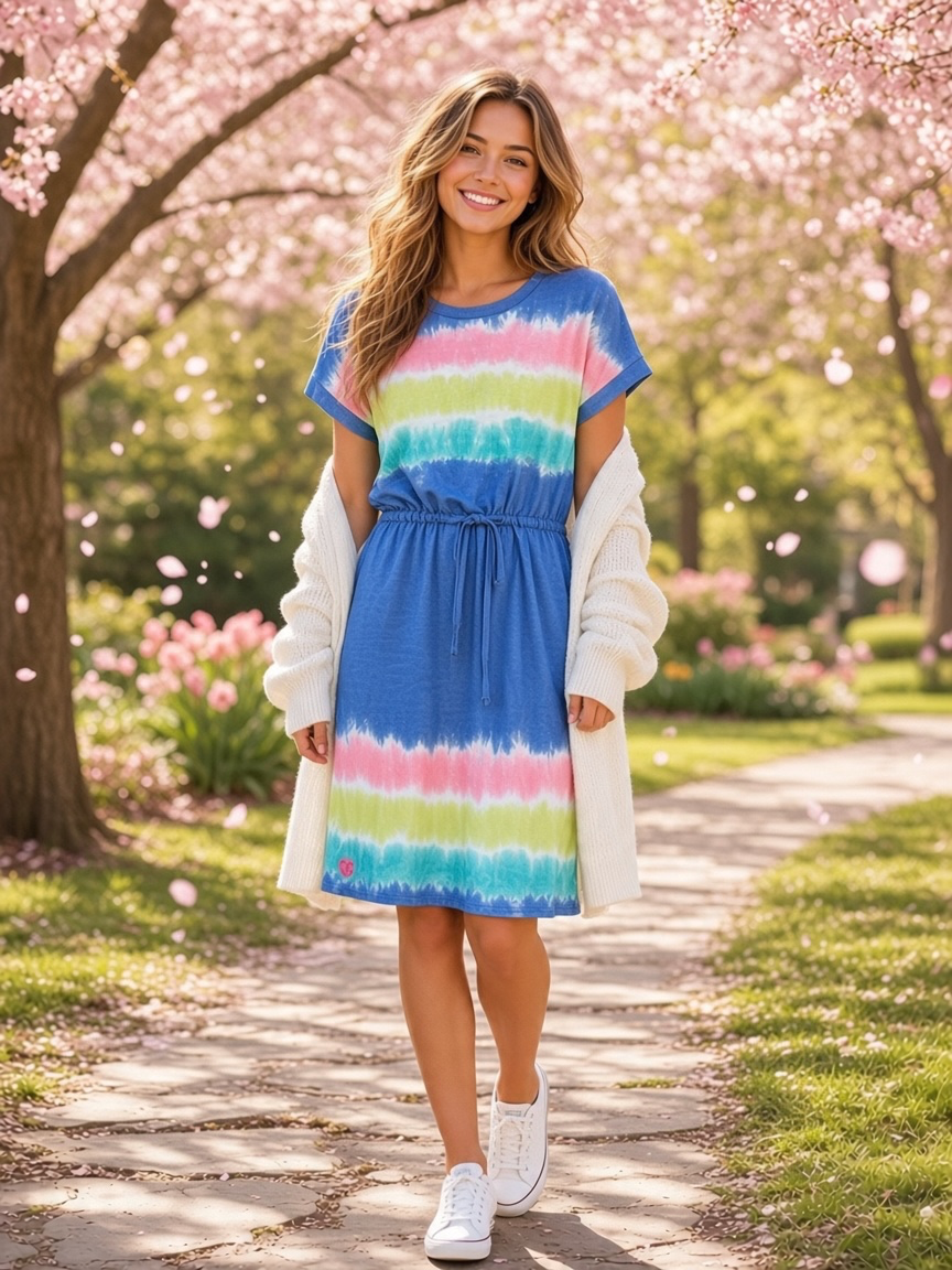 SS Tie Dye Blue Dress