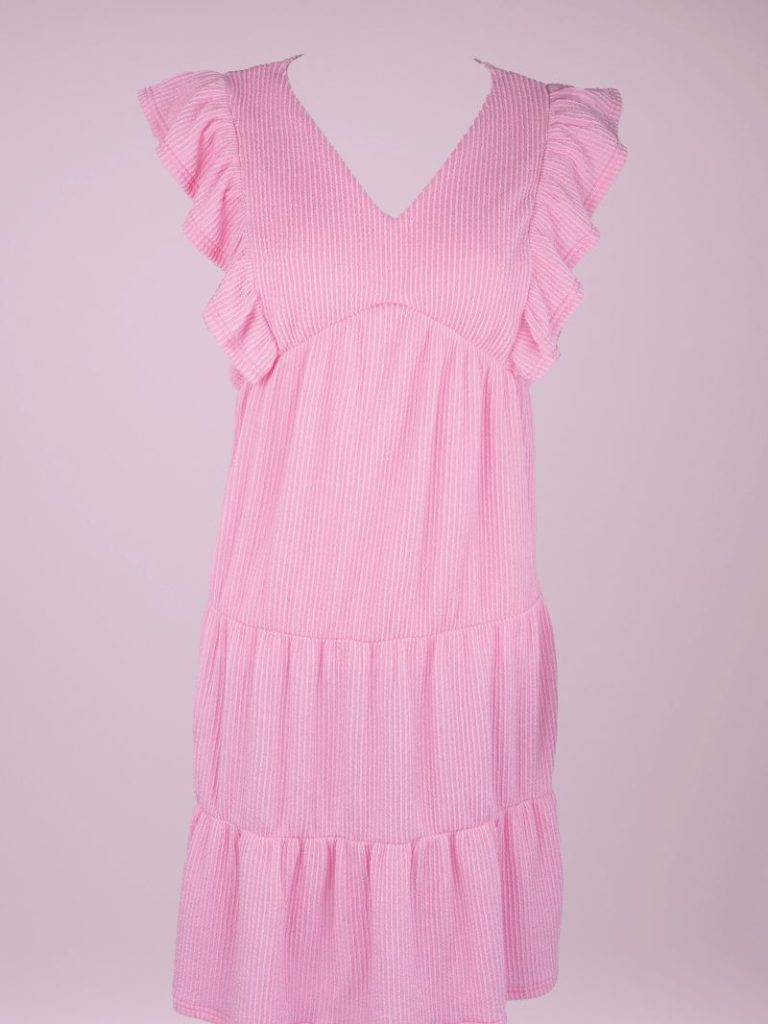 SIMPLY SOUTHERN KNIT RUFFLE DRESS BLUSH