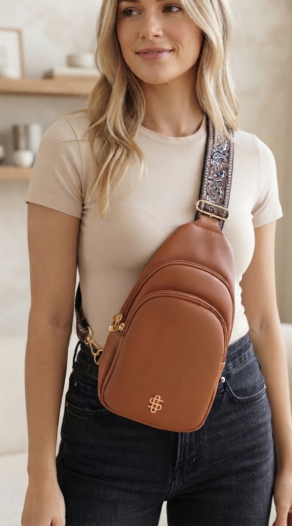 SIMPLY SOUTHERN LEATHER SLING COCOA