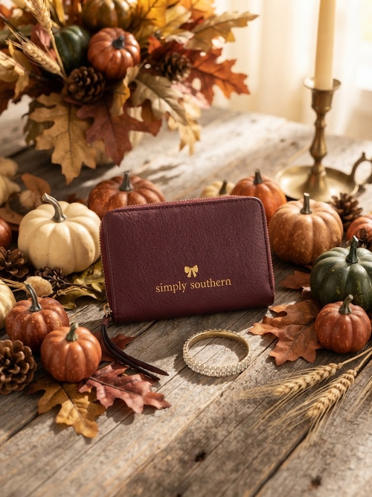 Simply Southern Small Zip Wallet Maroon