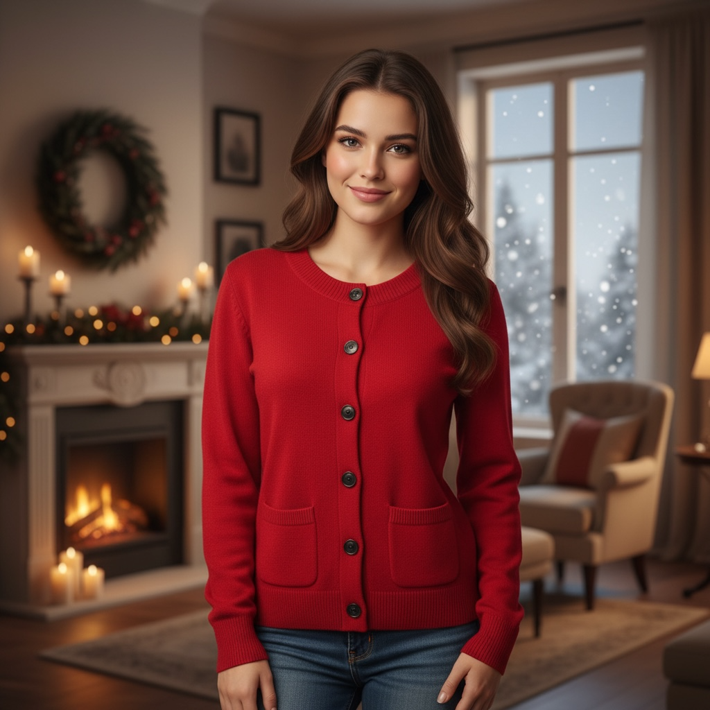 Red Button Sweater