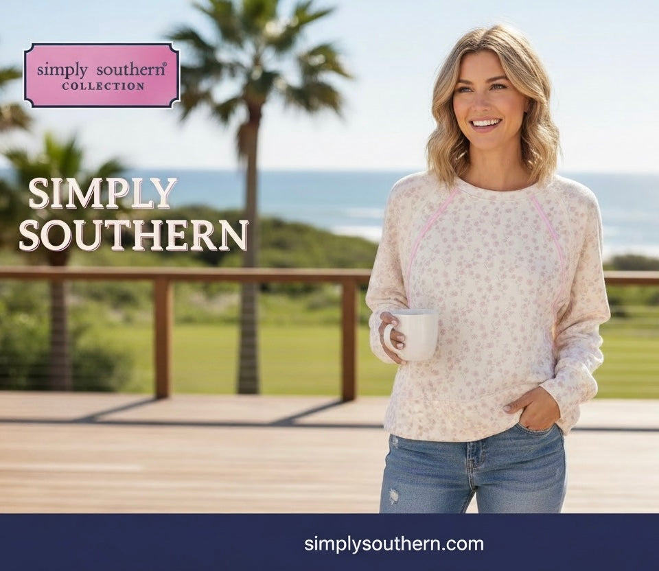 Simply Southern Lounge Pullover Blush Flower