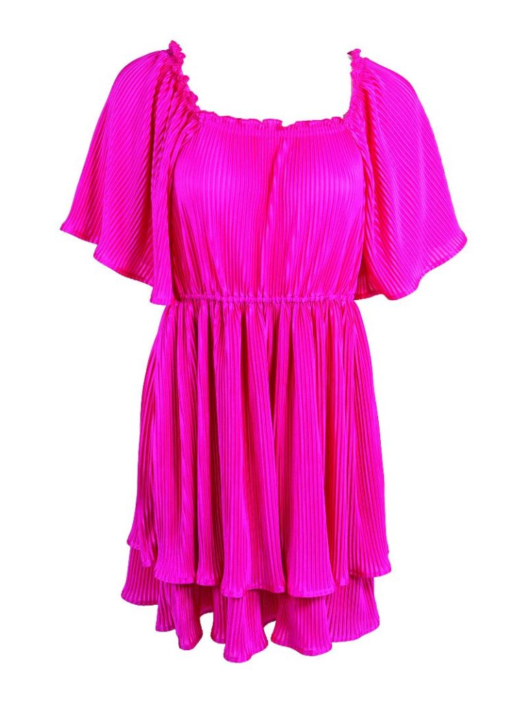 SIMPLY SOUTHERN PLEATED DRESS FUCHSIA