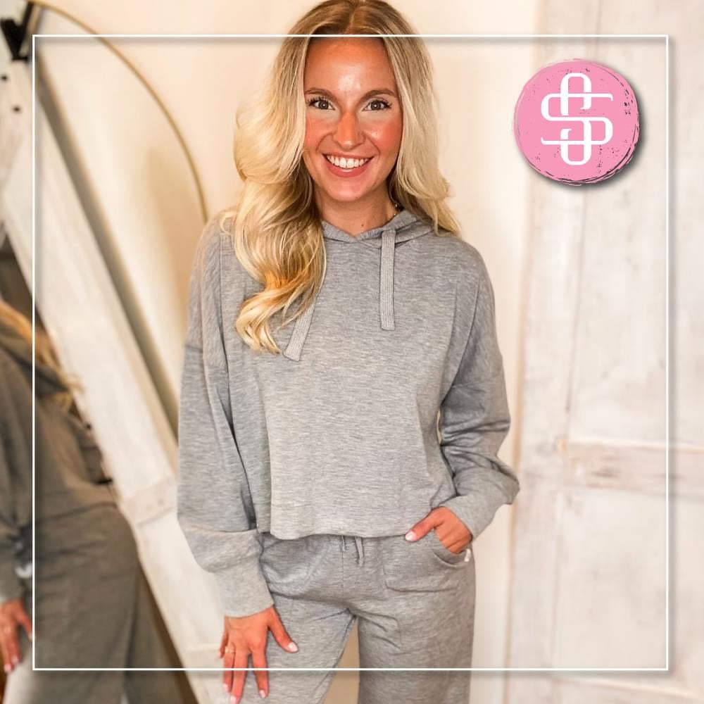 SIMPLY SOUTHERN GRAY CROPPED HOODIE