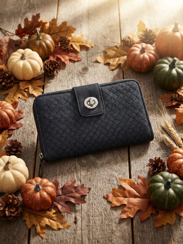 Vera Bradley Turnlock Wallet Denim Navy