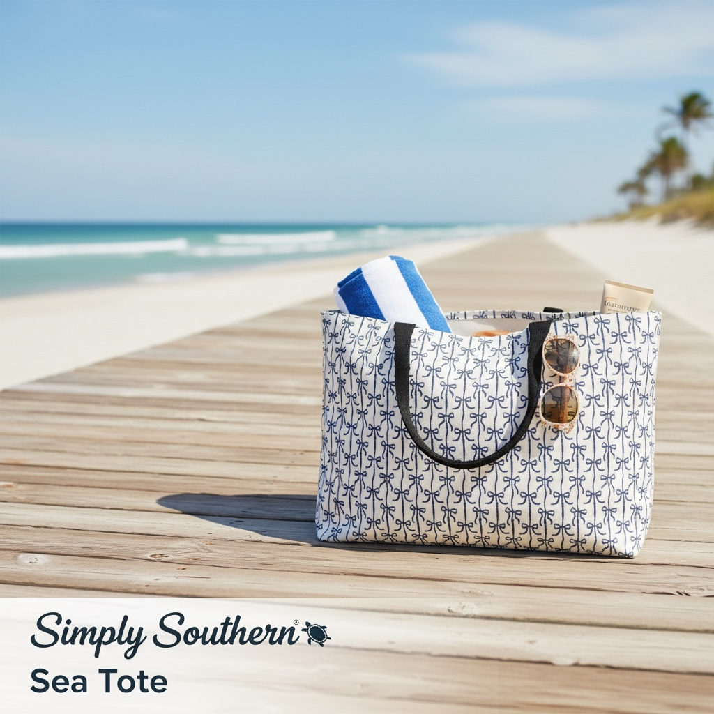 Simply Southern Sea Tote Black Bow