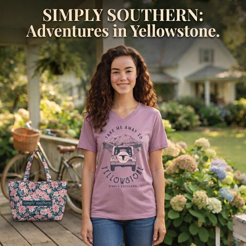 SIMPLY SOUTHERN VNECK-MOUNTAIN