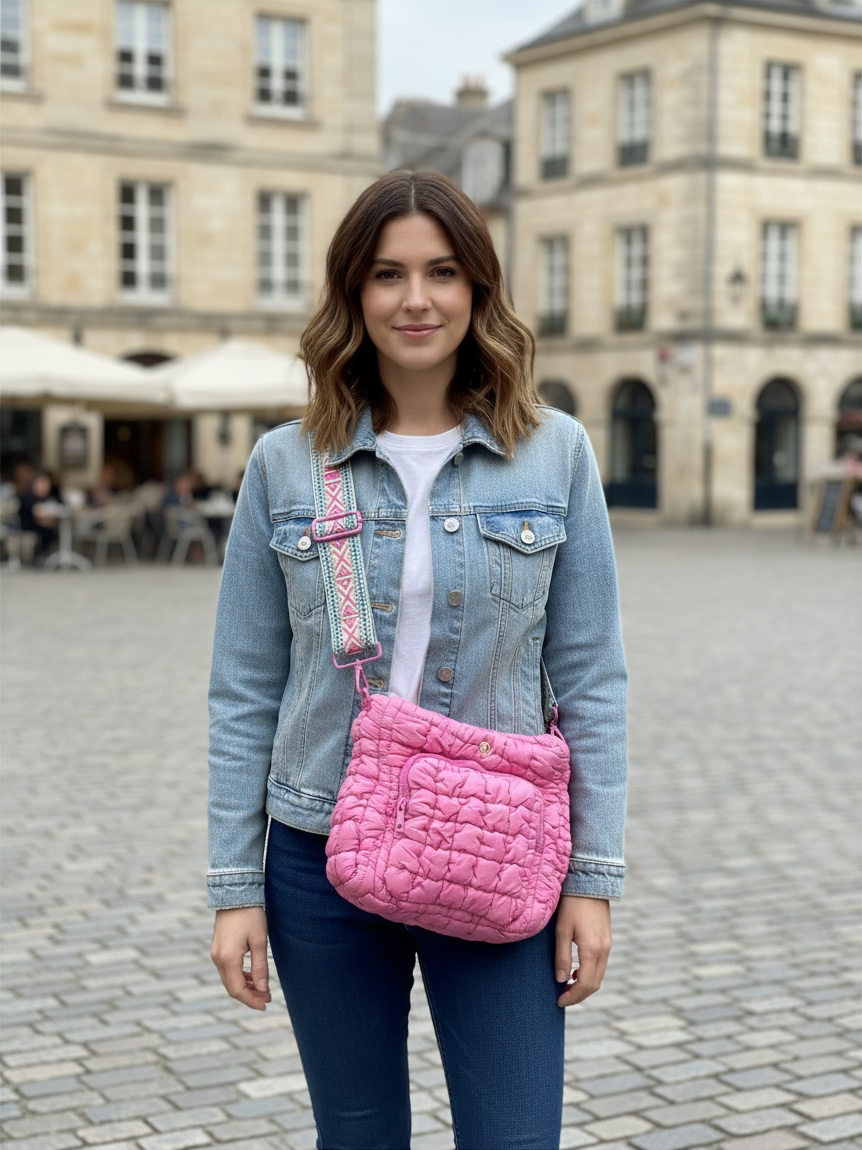 Simply Southern Puffy Crossbody Pink