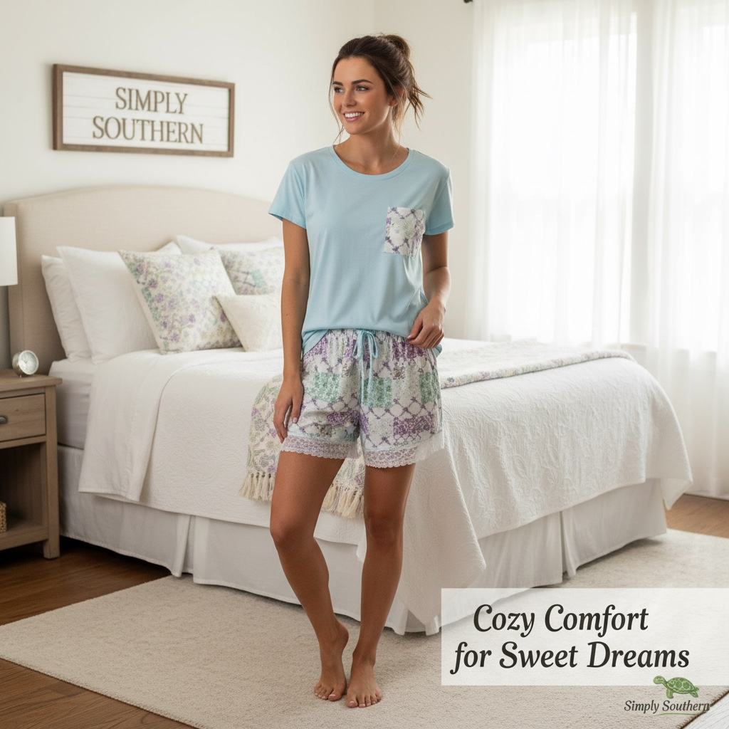 Simply Southern Tshirt PJ Set Patchwork