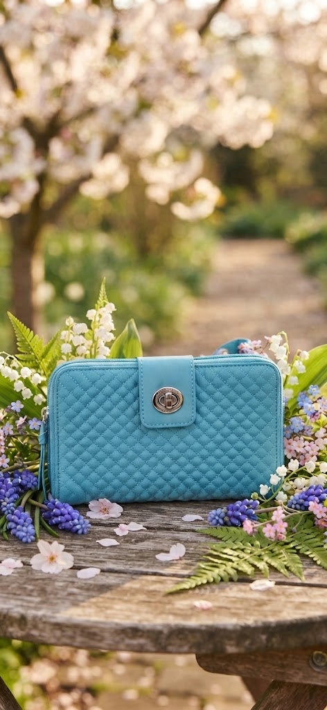 Vera Bradley Turnkey Wallet Seashore Blue