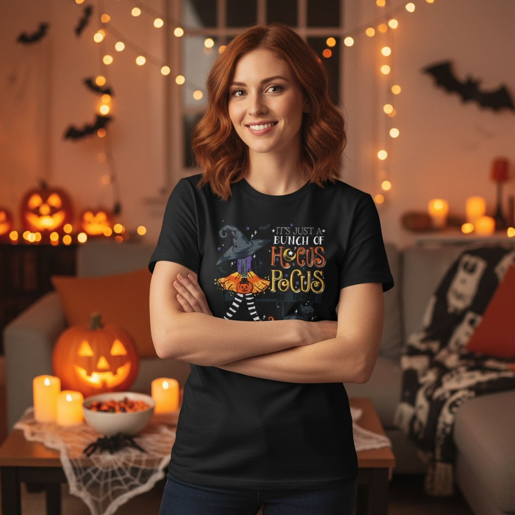 Southern Couture It's Just a Bunch of Hocus Pocus Halloween T-Shirt - Black