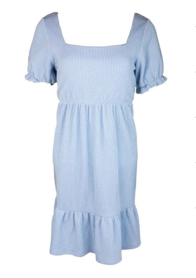 SIMPLY SOUTHERN KNIT SQUARE NECK DRESS ICE