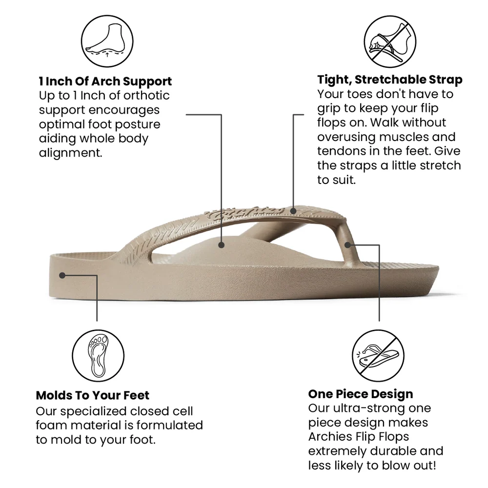 Archies Flip Flops Taupe