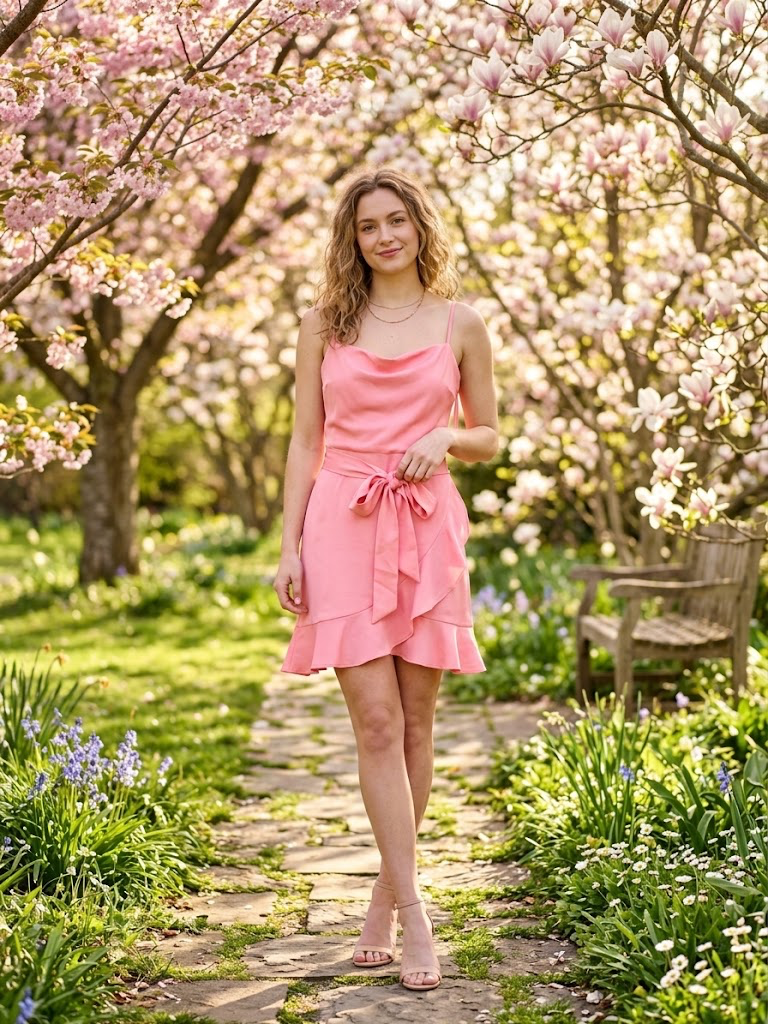 She+Sky Peach Dress