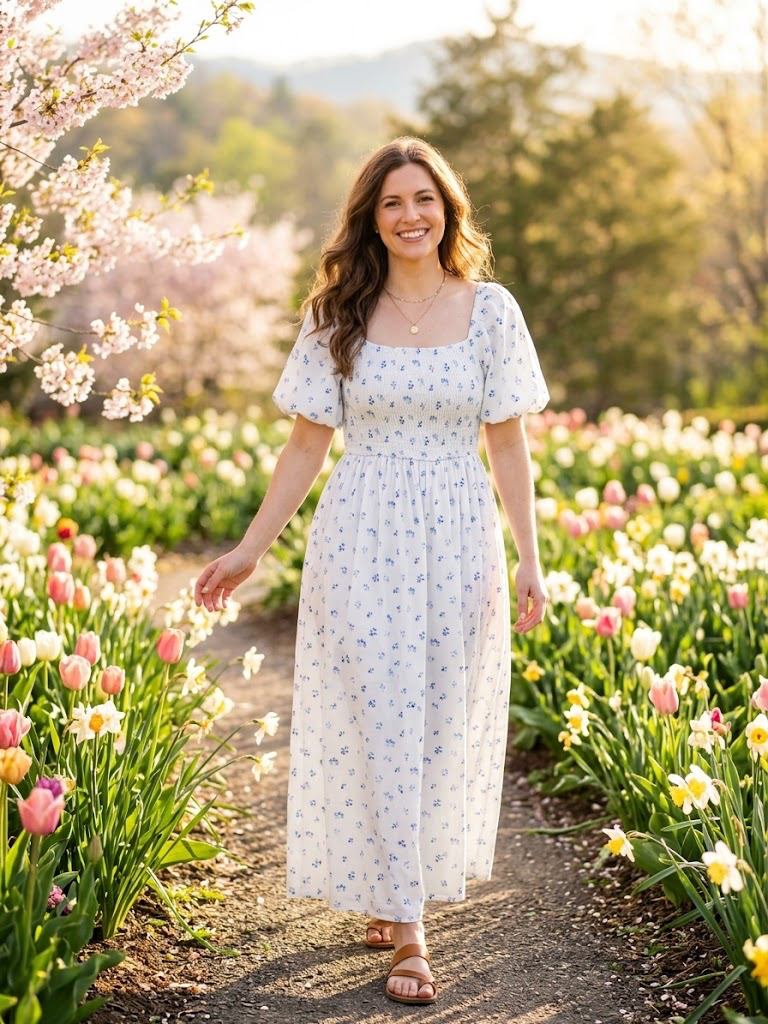 SS Blue Flower Dress
