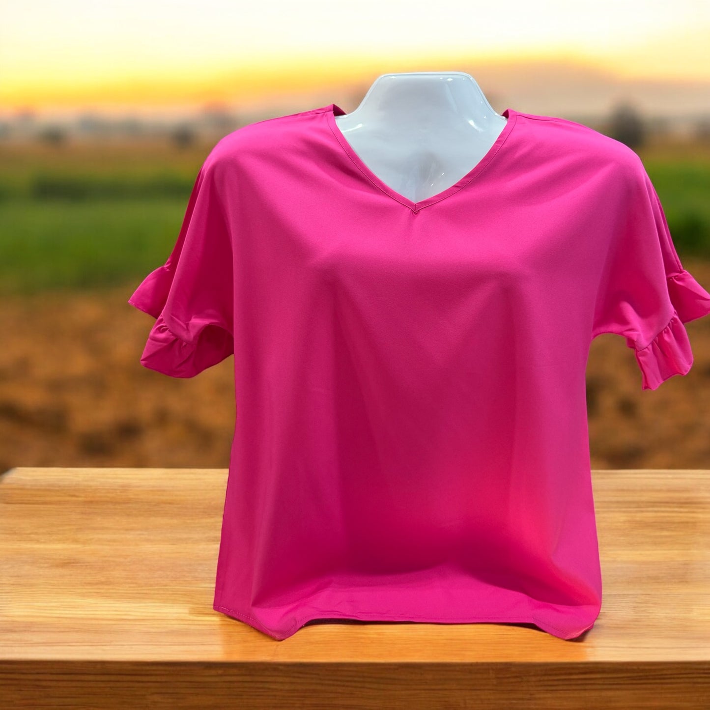 PINK VNECK BLOUSE