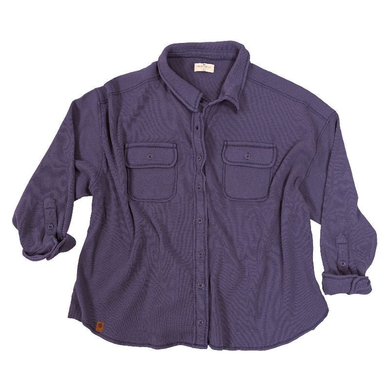 SIMPLY SOUTHERN WAFFLE SHACKET NAVY