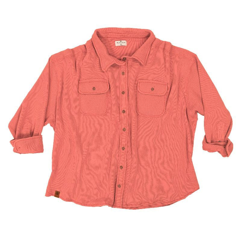 SIMPLY SOUTHERN WAFFLE SHACKET PINK