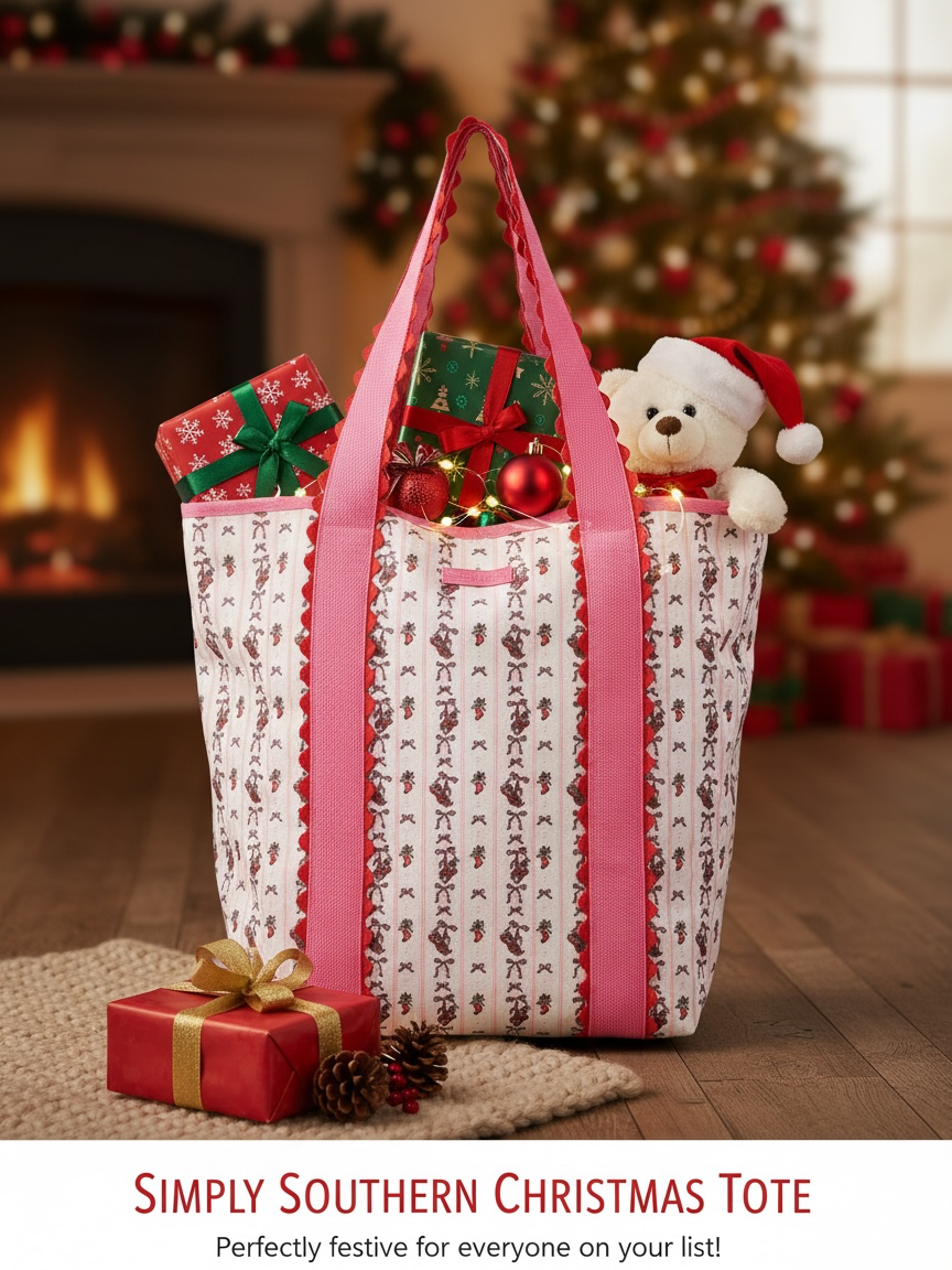Simply Southern Christmas Tote Santa