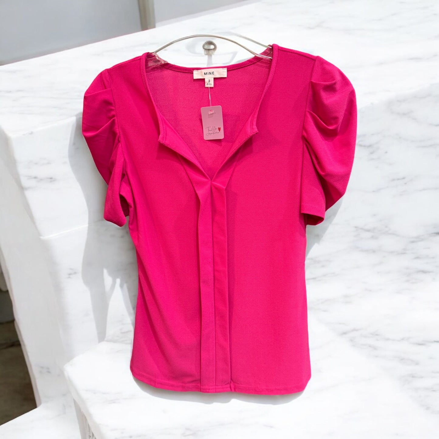 RUFFLE SLEEVE BLOUSE PINK