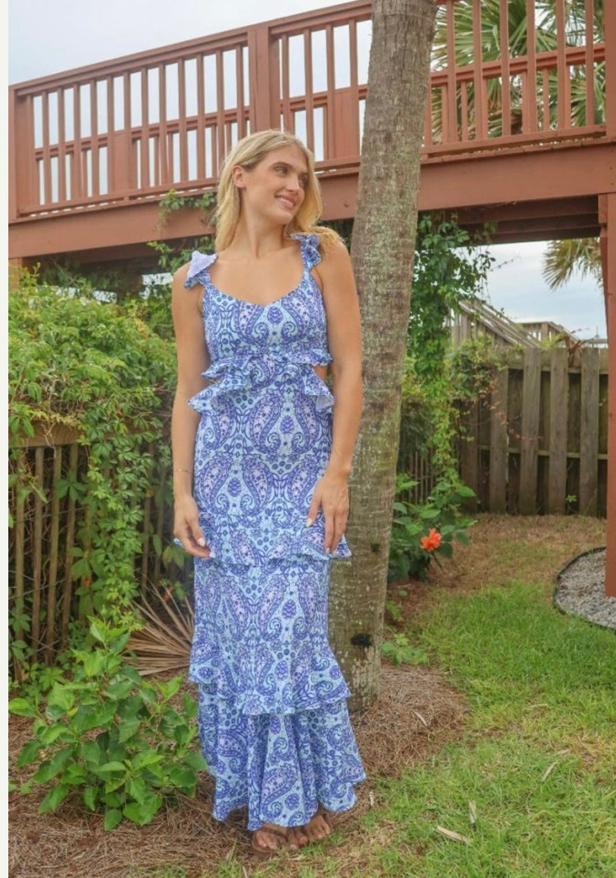 RUFFLE DRESS PAISKEY