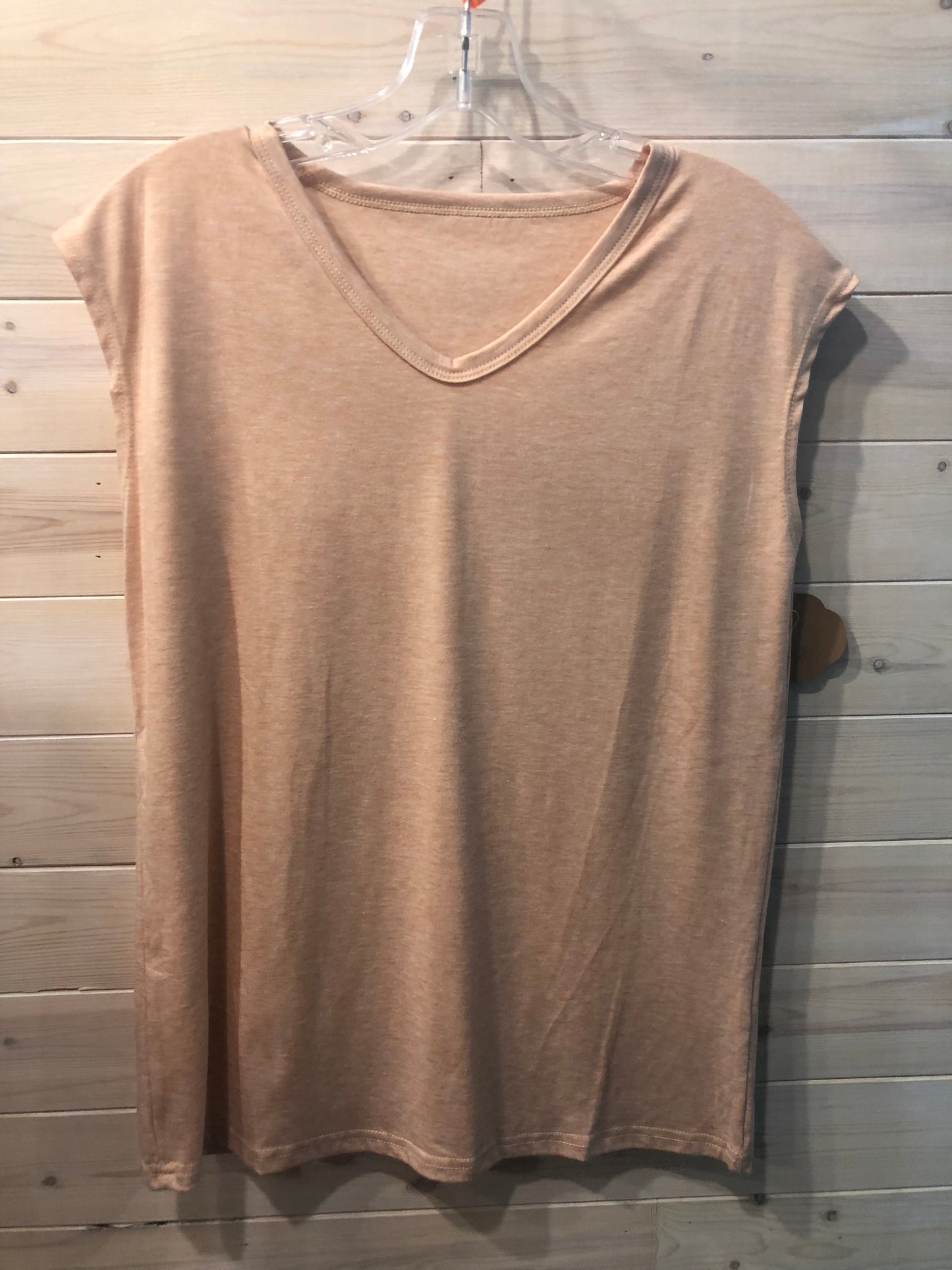 COTTON VNECK PEACH