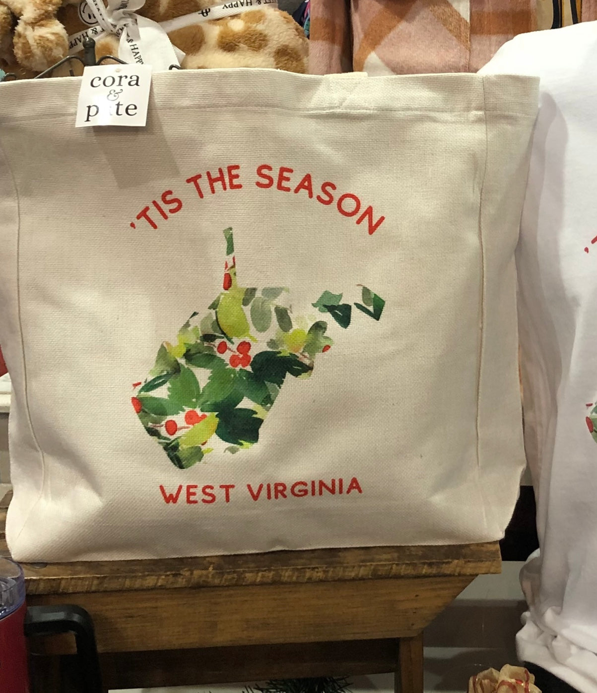 TIS THE SEASON WEST VIRGINIA TOTE