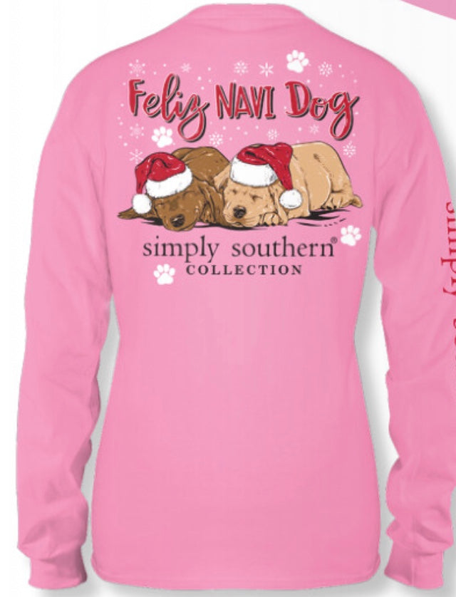 CHRISTMAS-LONG SLEEVE FELIZ NAVI DOG