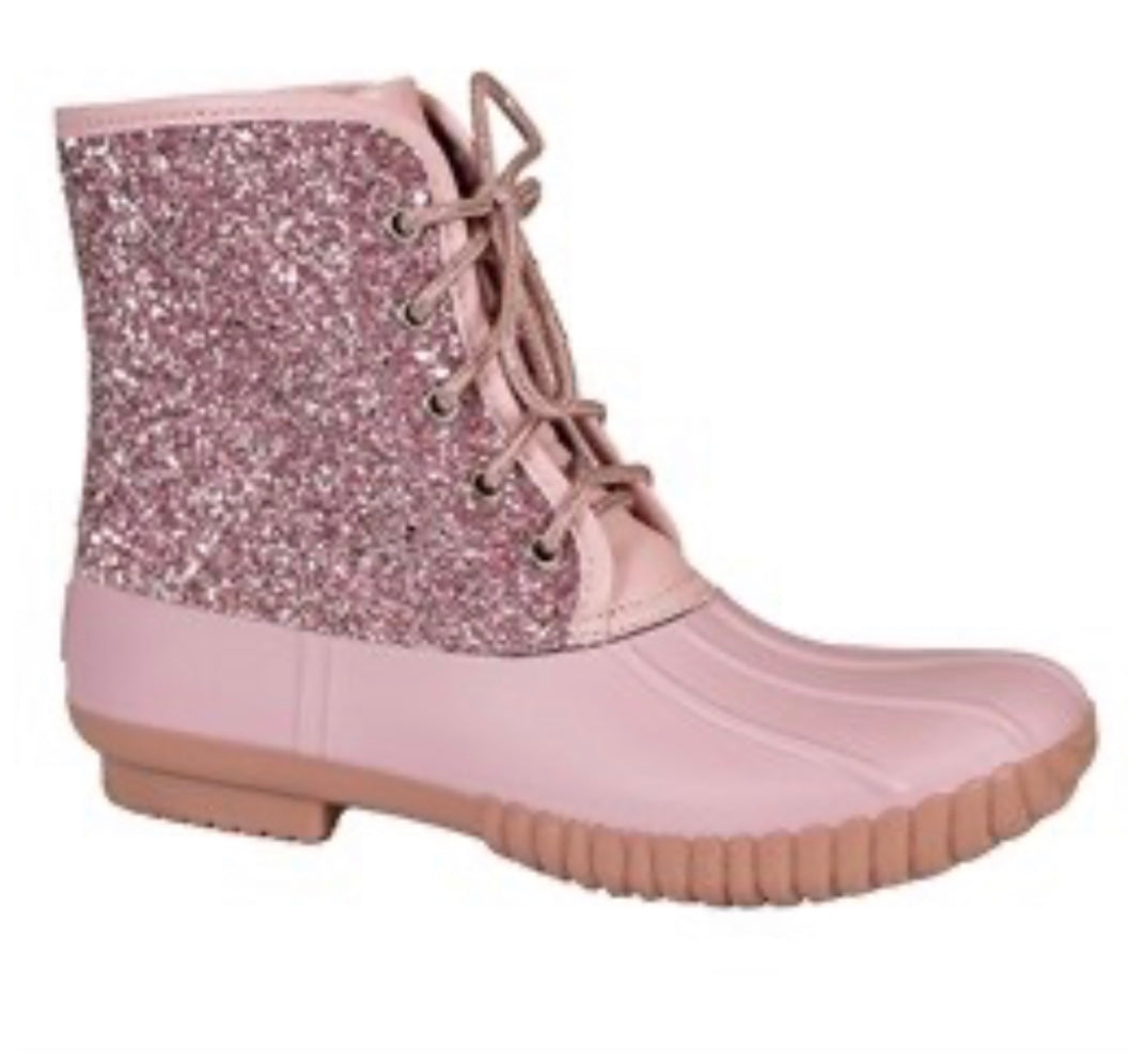 Duck boots with glitter best sale