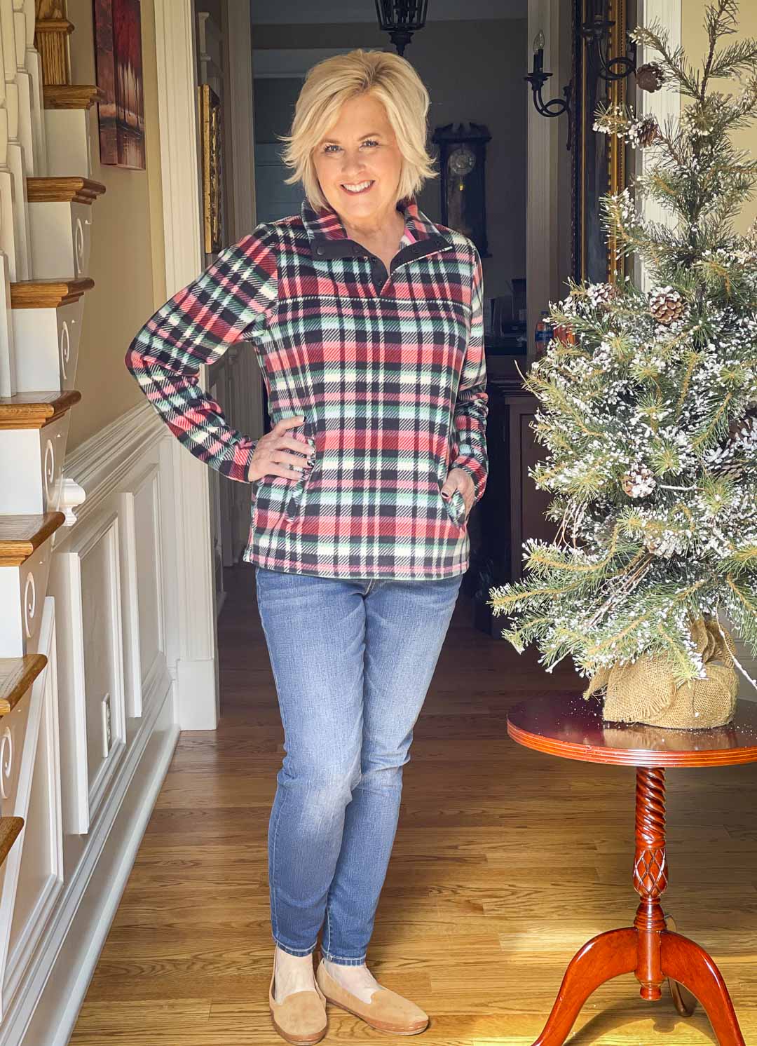 VERA BRADLEY FLEECE PULLOVER RIBBONS PLAID