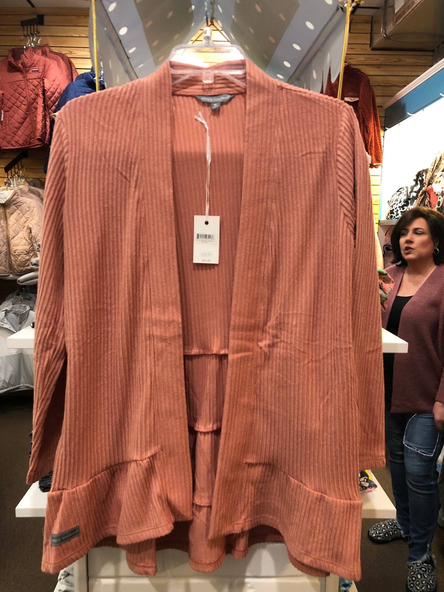 SIMPLY SOUTHERN GATHERED CARDIGAN SUNSET