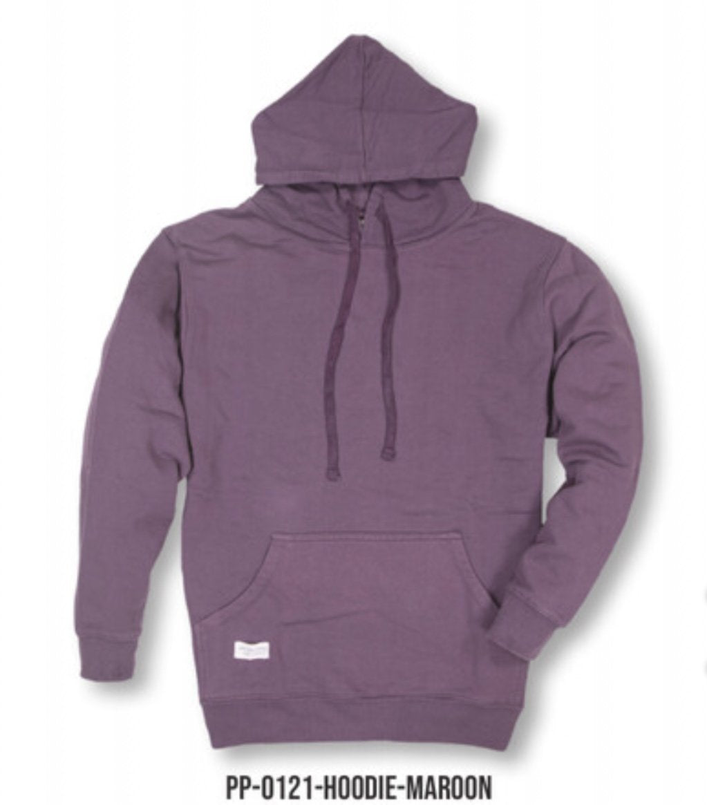 MENS DISTRESSED HOODIE-MAROON