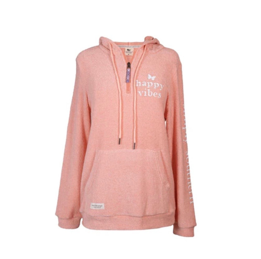Simply Southern Terry Hoodie-Peach