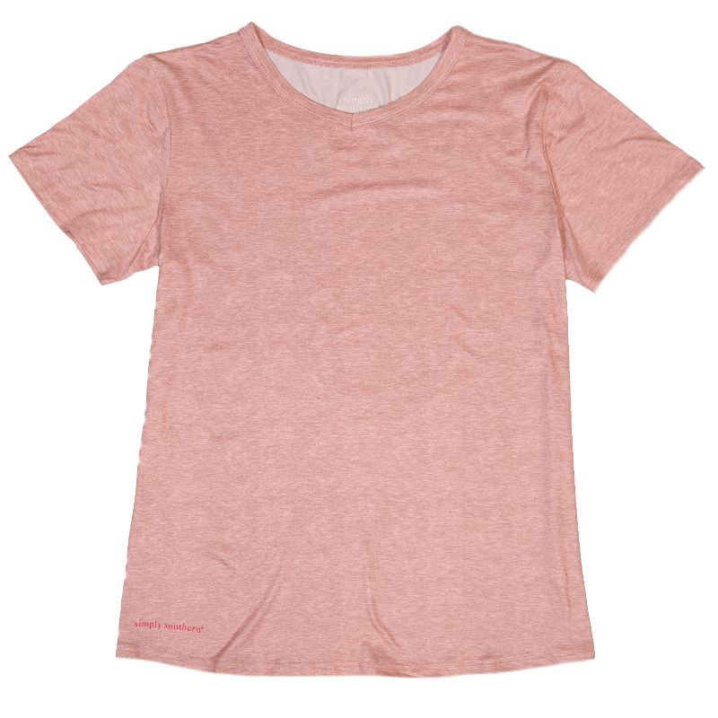 SIMPLY SOUTHERN VNECK-PEACH