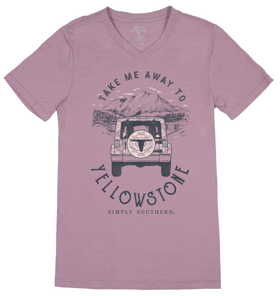 SIMPLY SOUTHERN VNECK-MOUNTAIN