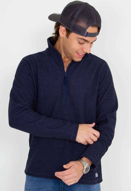 MENS QUARTER ZIP PULLOVER-NAVY