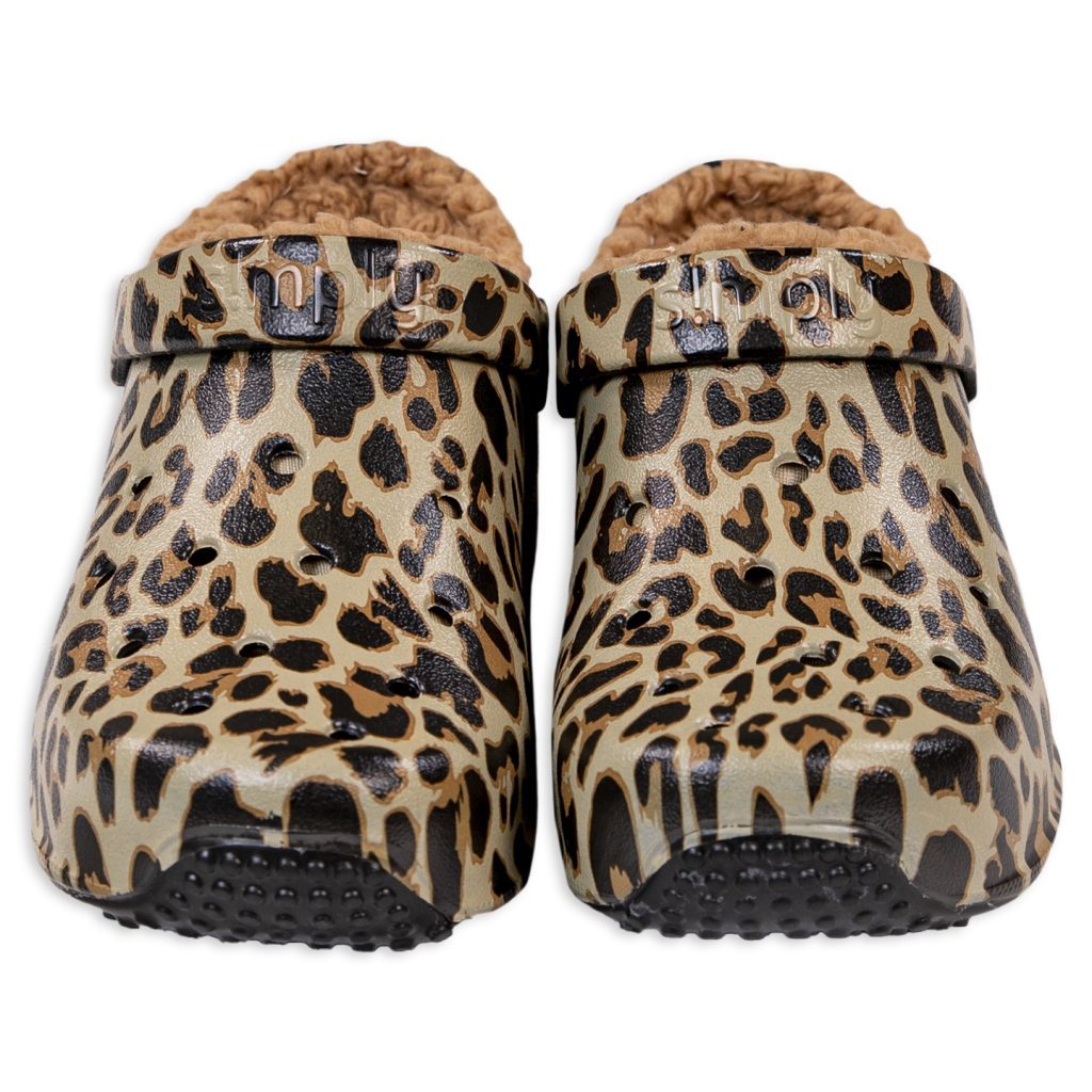 SIMPLY CLOG FLEECE LEOPARD