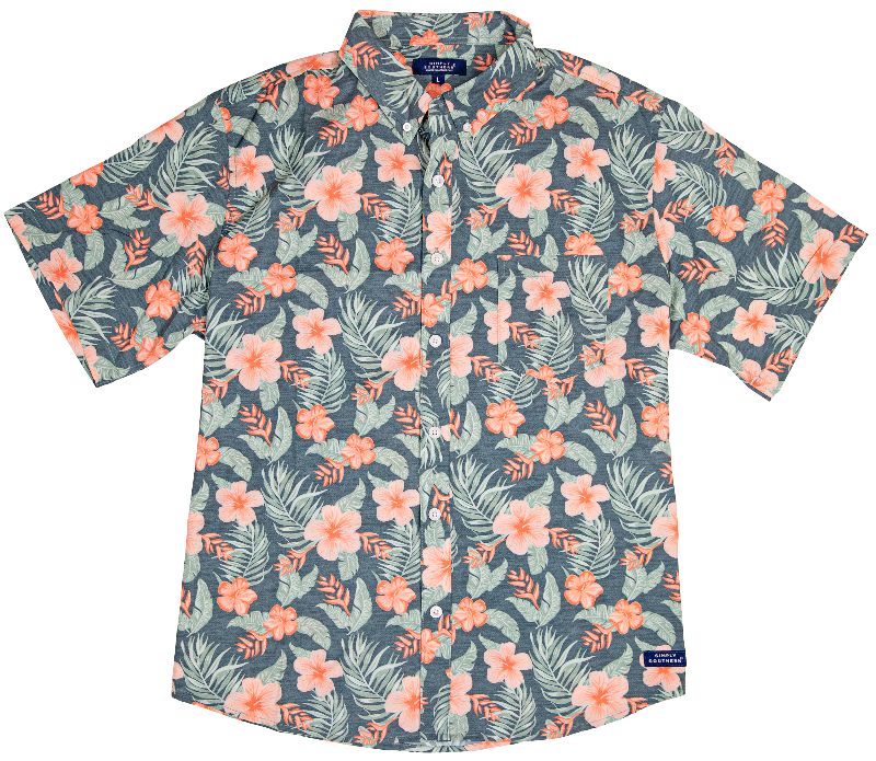 SIMPLY SOUTHERN MENS BUTTON SHIRT-HIBI