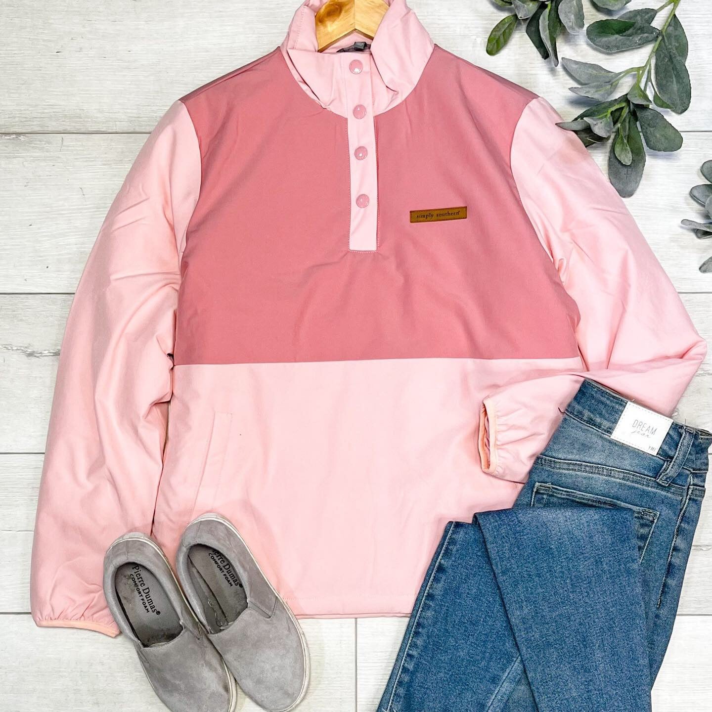 QUARTER SNAP PULLOVER PINK