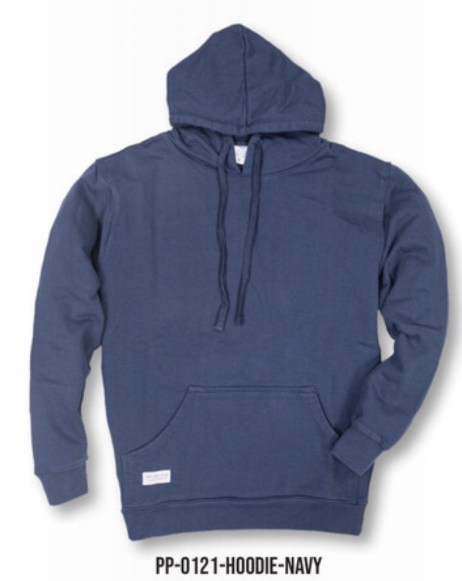 MENS DISTRESSED HOODIE-NAVY