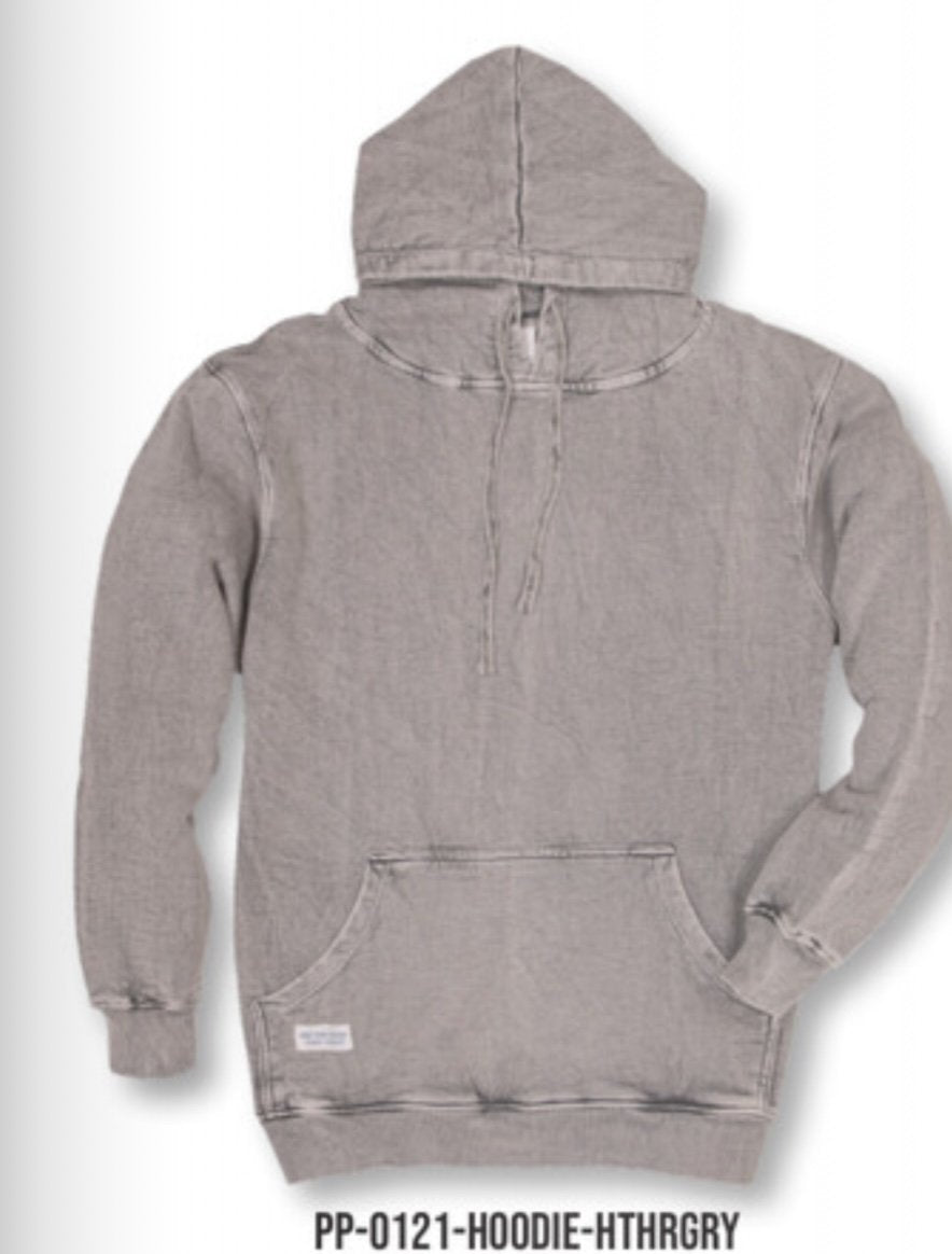 MENS DISTRESSED HOODIE-GRAY