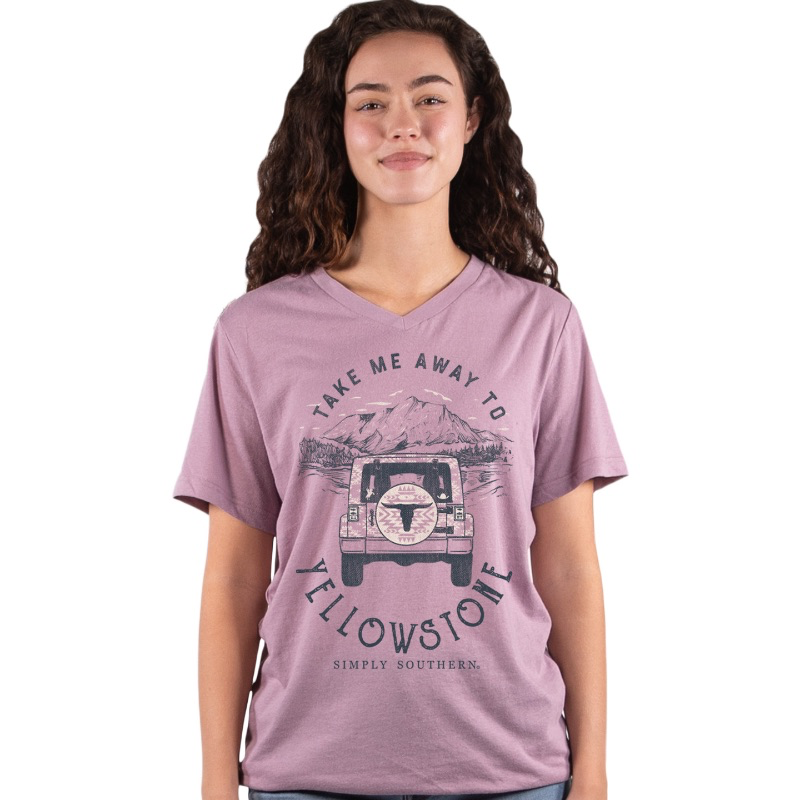 SIMPLY SOUTHERN VNECK-MOUNTAIN
