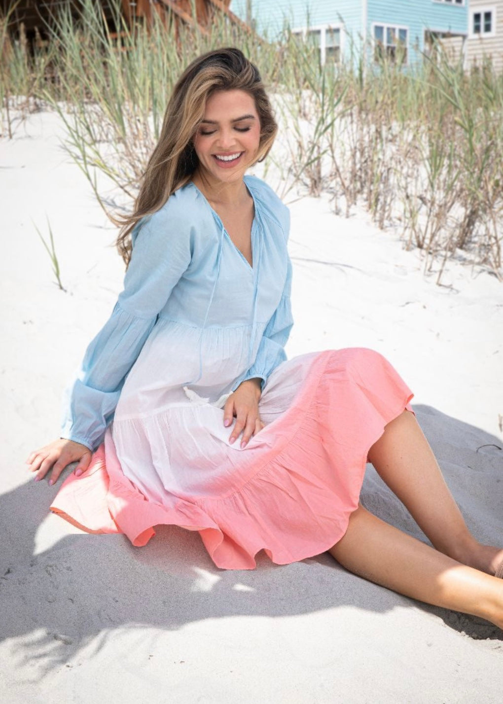 SIMPLY SOUTHERN PEASANT DRESS OMBRÉ SIMPLY SOUTHERN PEASANT DRESS OMBRÉ