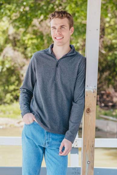 MENS QUARTER ZIP PULLOVER-GRAY
