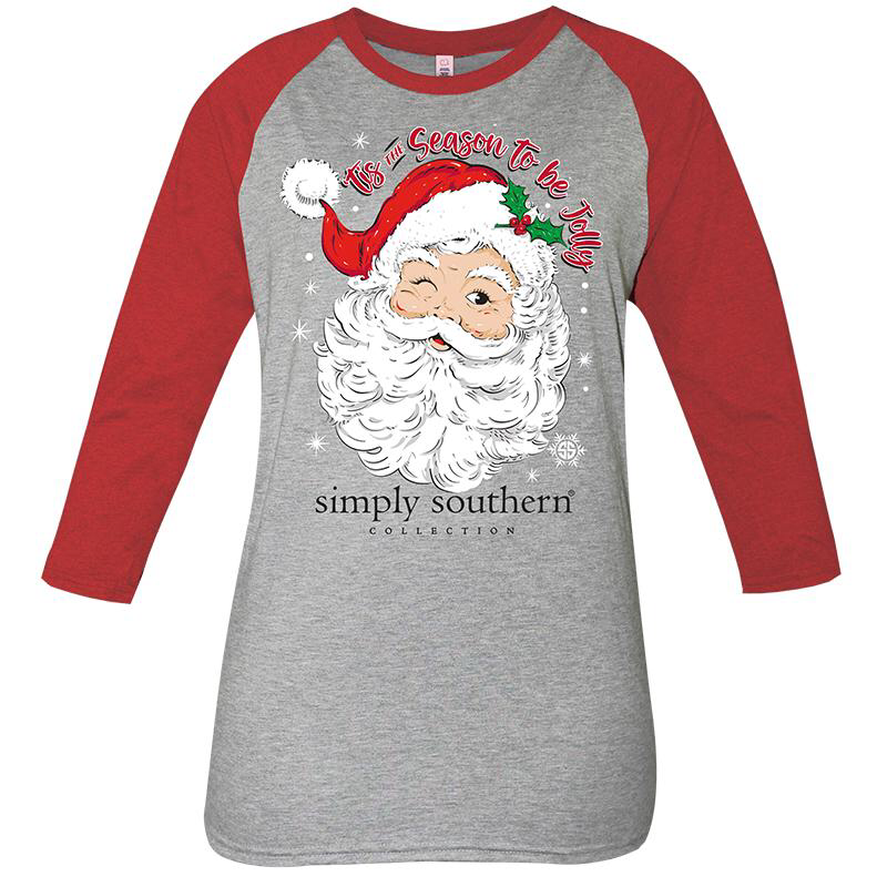 CHRISTMAS-RAGLAN -TIS THE SEASON TO BE JOLLY