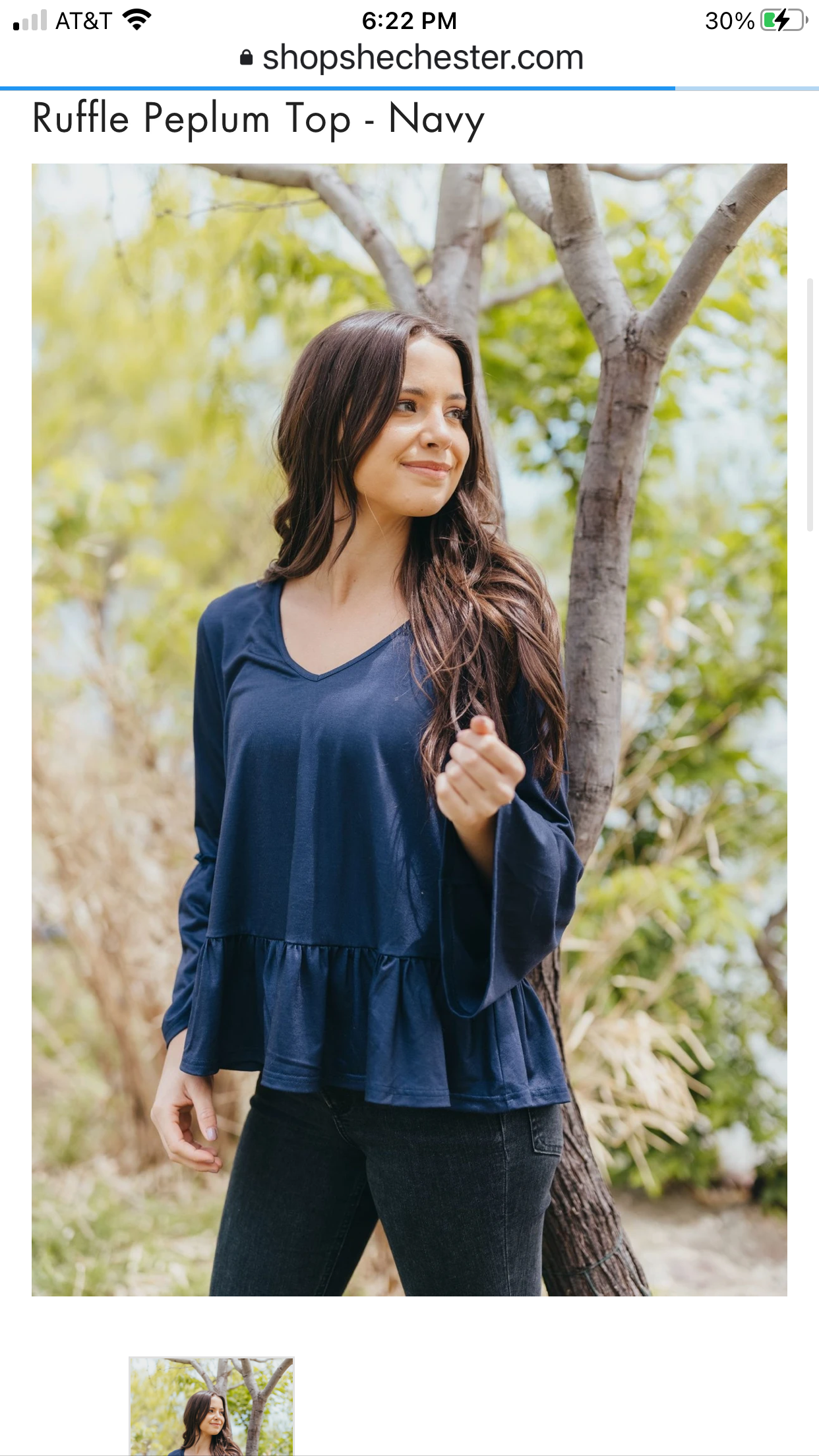 RUFFLE PEP TOP NAVY