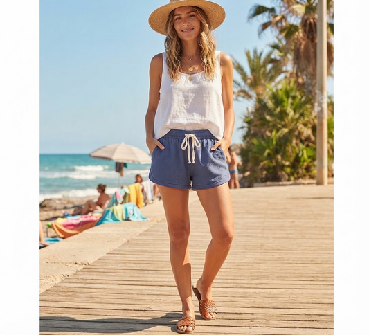 Simply Southern Every Day Drawstring Shorts - Navy