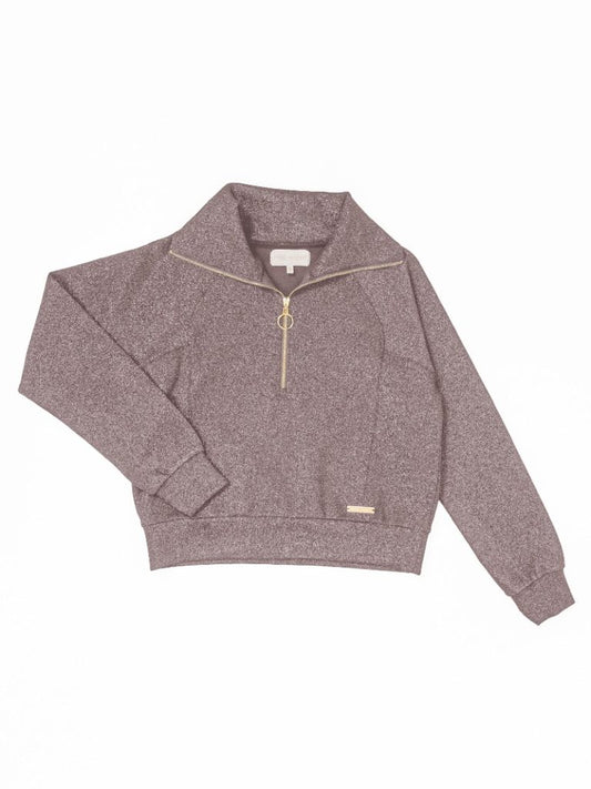 Simply Southern Quarter Zip Pullover Violet Gray