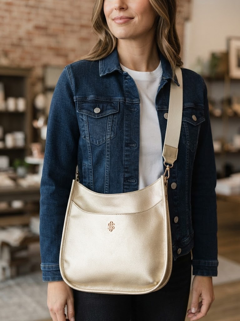 Simply Southern Leather Satchel Crossbody Gold
